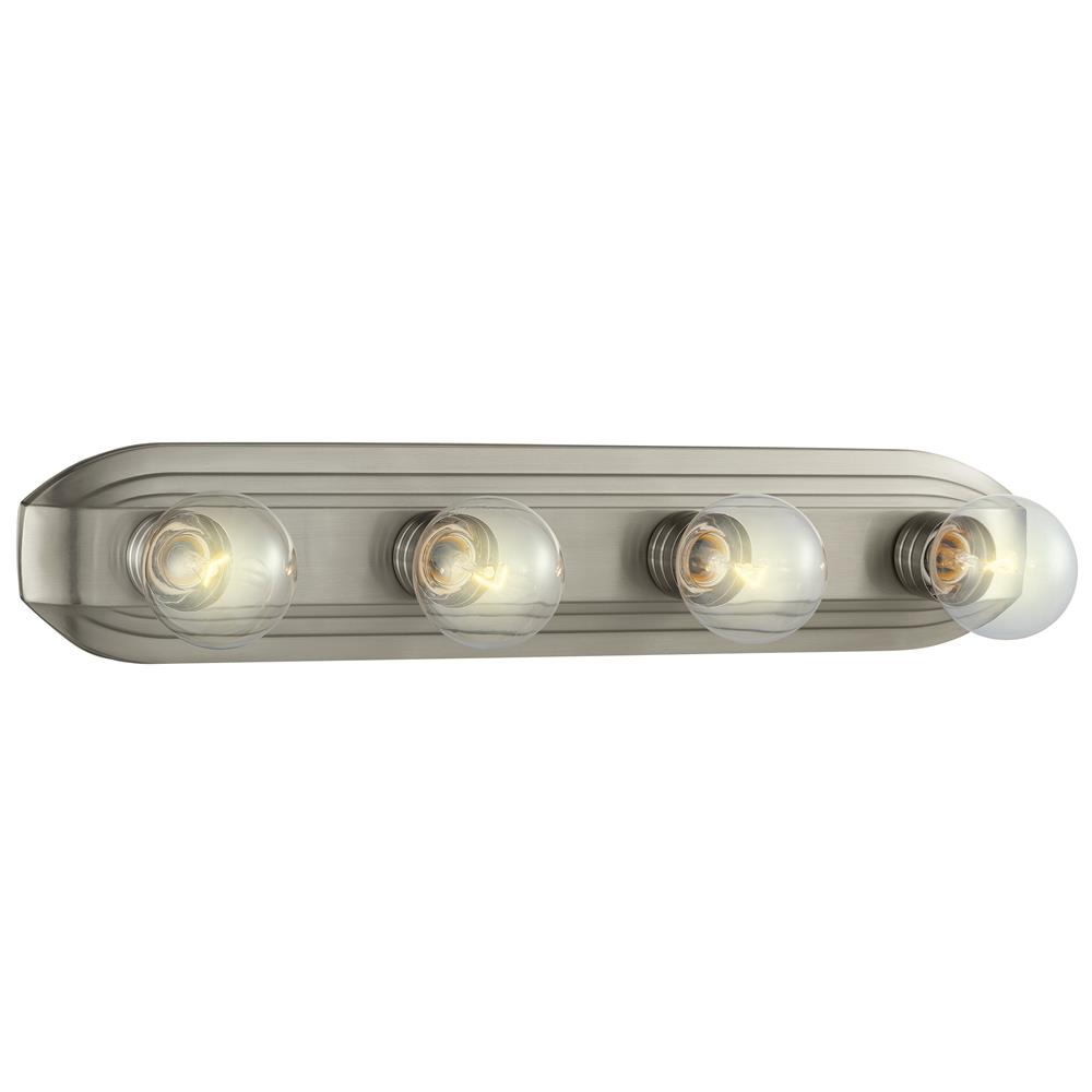 Designers Fountain 6614-BN 4 Light Bath Bar in Brushed Nickel (Clear Glass)
